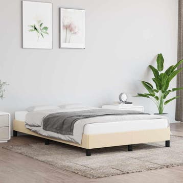 vidaXL Bedframe zonder matras 120x200 cm stof crèmekleurig, Verzenden, Nieuw, Twijfelaar, 120 cm