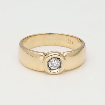 Ring - 14 karaat Geel goud Diamant (Natuurlijk), Nieuw