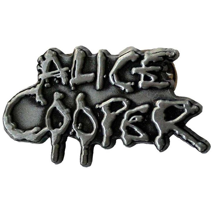 Alice Cooper Dripping Logo Silver Pin officiële merchandise, Verzamelen, Muziek, Artiesten en Beroemdheden, Kleding, Nieuw, Ophalen of Verzenden