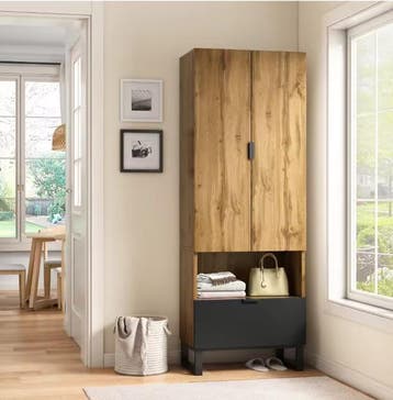 Smalle Kledingkast met Lade en Planken – Met Kledingroede, Verzenden, Nieuw