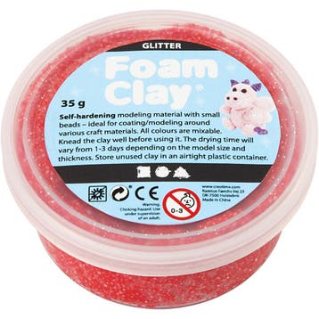 Foam Clay®, glitter, rood, 35 gr/ 1 Doosje, Hobby en Vrije tijd, Knutselen, Nieuw