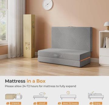 Opvouwbaar Traagschuim Matras 15cm - Wasbare Hoes, Gastenmat, Verzenden, Nieuw