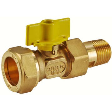 Riko Gaskogelkraan - Messing - Gastec - 22mm knel x 1/2 BU, Ophalen of Verzenden, Nieuw