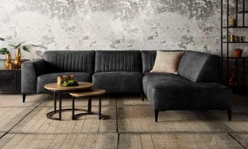 Hoekbank Aspen - hoekbanken - Zwart, Nieuw, 150 cm of meer, Leer, 250 tot 300 cm