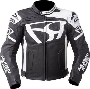 MUGENRACE Aggressore Zwart Wit Leren Jas, Motoren, Kleding | Motorkleding, Nieuw met kaartje, Jas | leer, MUGENRACE, Heren