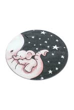 Rond Kindervloerkleed | Kids | Olifant | Roze | 160x160 cm, Verzenden, Nieuw