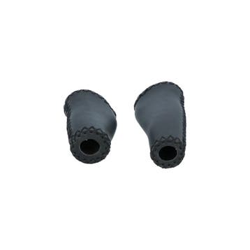 Dresco Handvatten Ergo Leer 135/92mm Zwart, Fietsen en Brommers, Fietsonderdelen, Verzenden, Nieuw
