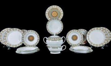 Bavaria - Erika - Eetservies voor 6 (17) - Königliches - Wit, Antiek en Kunst