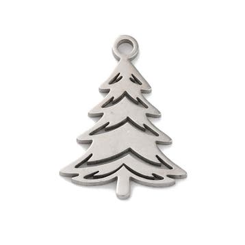 1 x Anti-Tarnish RVS 201 Kerstboom bedel Laser Cut, 17 x..., Ophalen of Verzenden, Nieuw, Kraal