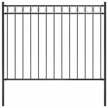 vidaXL Tuinhek ASSEN staal 1,7x1,2 m zwart, Verzenden, Nieuw, IJzer, 2 meter of meer