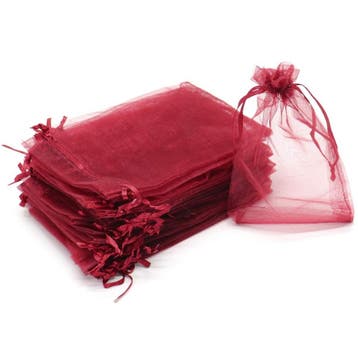 Organza Zakjes - 10x15 cm - Bordeaux Rood - 50 Stuks -, Verzenden, Nieuw