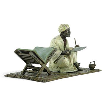Franz Xaver Bergman - after - sculptuur, Quran Scribe - 20, Antiek en Kunst