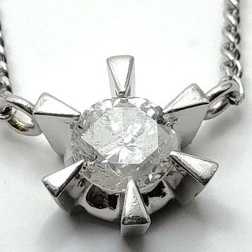 Halsketting Platina Diamant (Natuurlijk), Nieuw