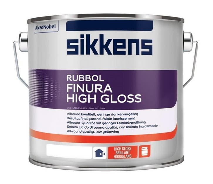 Sikkens Rubbol Finura High Gloss - 2,5L Wit 2.5L, Doe-het-zelf en Verbouw, Verf, Beits en Lak, Verf, Wit, Nieuw, Minder dan 5 liter