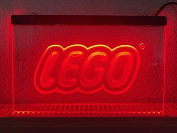 LEGO neon bord lamp LED verlichting reclame lichtbak *rood*, Verzenden, Nieuw