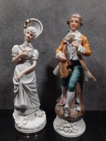 capodimonte style - sculptuur, Mademoiselle e Musicien - 23