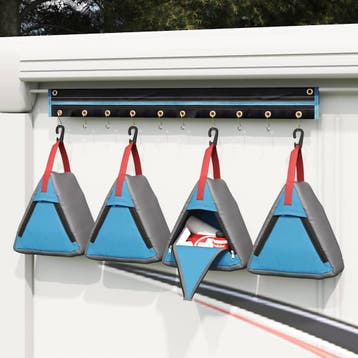 vidaXL Opslagzak 4 st Grijs en Blauw 24 x 16 x 24 cm oxford, Caravans en Kamperen, Verzenden, Nieuw