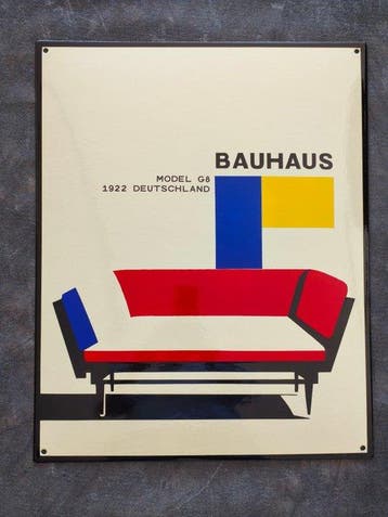 Bauhaus - enamel sign BAUHAUS Sofa Emailschild Emaille
