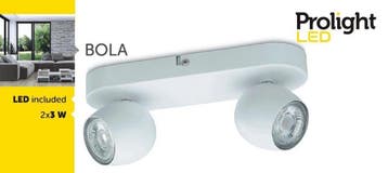 Prolight Bola - Opbouwspot -  LED - GU10 - Wit - 2, Ophalen of Verzenden, Zo goed als nieuw