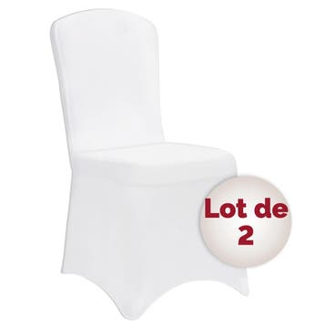 Stoelhoes Set van 2 Wit (Stoelhoezen, Tafels-Stoelen), Tuin en Terras, Verzenden, Nieuw