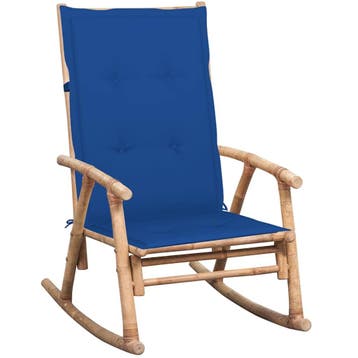 vidaXL Schommelstoel met kussen bamboe, Tuin en Terras, Verzenden, Nieuw, Hout