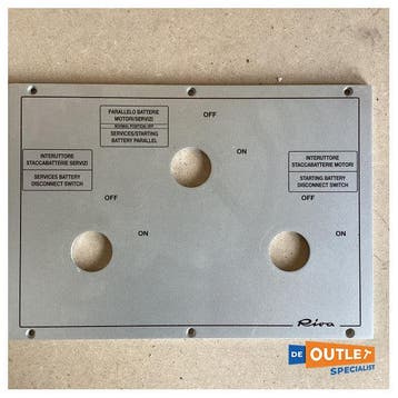 Bieden: Riva battery switch panel plate silver, Watersport en Boten, Ophalen of Verzenden, Nieuw, Elektra en Verlichting, Zeilboot of Motorboot