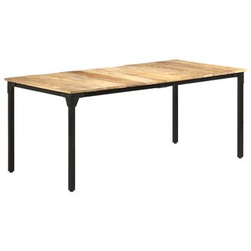vidaXL Eettafel 180x90x76 cm ruw mangohout, Huis en Inrichting, Verzenden, Nieuw