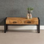 Salontafel Mangohout Britt 2 Lades 120, Verzenden, Nieuw, Industriële meubels, Overige vormen