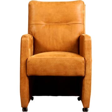 Leren eetkamerstoel Sharp - Kenia Cognac (cognac) - Zonder, Ophalen of Verzenden, Nieuw, Leer, Eigentijds, Modern