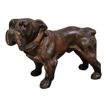 sculptuur, Bulldog - 5 cm - Wit metaal
