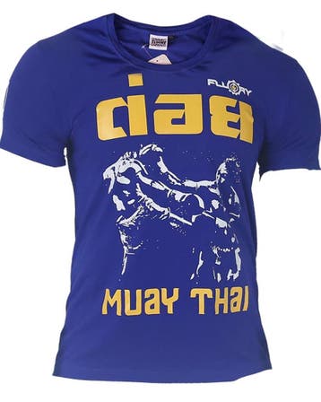 Fluory Fight Game Muay Thai Kickboks T-Shirt Blauw, Ophalen of Verzenden, Nieuw