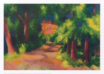 Kunstdruk August Macke - Rotes Haus im Park 70x50cm, Verzenden, Nieuw
