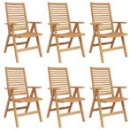 vidaXL Stoel 6 pcs Bruin 64.5 x 52 x 108 cm Massief Teakhout, Tuin en Terras, Tuinstoelen, Verzenden, Nieuw
