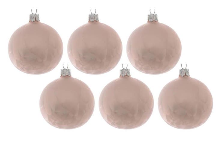 Kaemingk glazen kerstbal (ø8 cm) (set van 5) - Roze, Diversen, Kerst, Verzenden