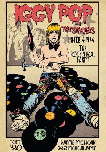 Posters - Poster Iggy Pop - Rock N Roll Farm, Verzenden, Zo goed als nieuw