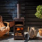 Kachel - Cortenstaal, Steen - Pizza oven -terras kachel, Antiek en Kunst