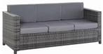 Grijze 3-zits Loungebank met Kussen - Tuin, Terras, Balkon, Verzenden, Nieuw