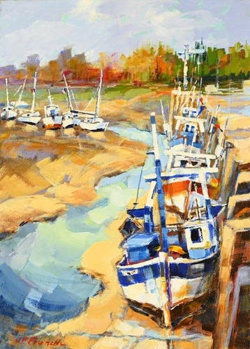 Jean-Paul Fouache (né en 1943) - Marée basse au Hourdel