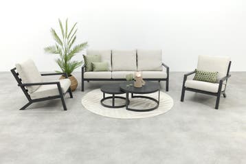 VDG Boston/Rhodos stoel - 3-zitsbank loungeset - 5-delig, Verzenden, Nieuw, Hout, Loungeset