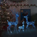 vidaXL Kerstversiering rendierfamilie 300 LEDs blauw acryl, Diversen, Kerst, Verzenden, Nieuw