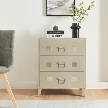 Ladekast Hämeenlinna commode met lades 72x60x40 cm camel [en, Huis en Inrichting, Verzenden, Nieuw