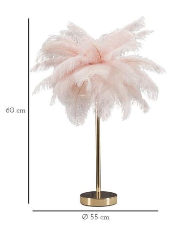 TAFELLAMP PALM ROZE CM Ø 40X55, Ophalen of Verzenden, Nieuw