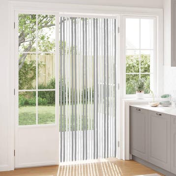 vidaXL Insecten Gordijn Chenille Grijs en Wit 90 x 220 cm, Verzenden, Nieuw, Grijs