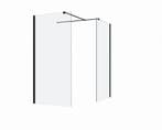 Douchewand 2 zijwanden Silvo Helder glas Mat Zwart, Verzenden, Nieuw