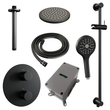 Brauer Black Carving Thermostatische Regendoucheset Inbouw -, Doe-het-zelf en Verbouw, Sanitair, Ophalen of Verzenden, Nieuw