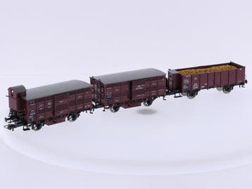 Schaal H0 Roco 76060 3-delige set goederenwagens van de K..., Gebruikt, Gelijkstroom, Overige typen, Ophalen of Verzenden