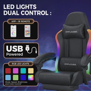 GTPLAYER Ergonomische Gaming & Kantoorstoel met LED Verlicht, Verzenden, Nieuw