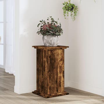 vidaXL Plantenstandaard 33x33x60 cm bewerkt hout gerookt, Verzenden, Nieuw