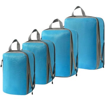Compressie Packing Cubes - Blauw - 4 stuks - Compression, Verzenden, Nieuw