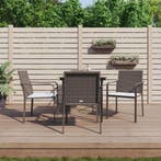 vidaXL 5-delige Tuinset met kussens poly rattan en staal, Tuin en Terras, 4 zitplaatsen, Nieuw, Tuinset, Verzenden